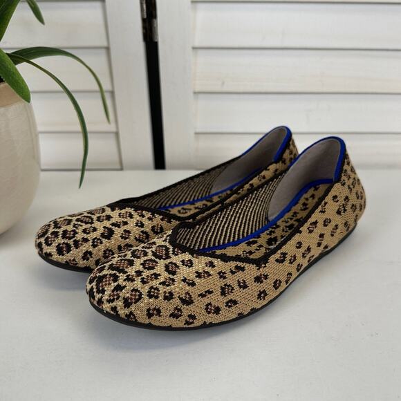 Rothy's The Flat Spotted Cheetah Leopard Print Slip On‎ Shoes Washable Size 6.5 - Picture 1 of 9